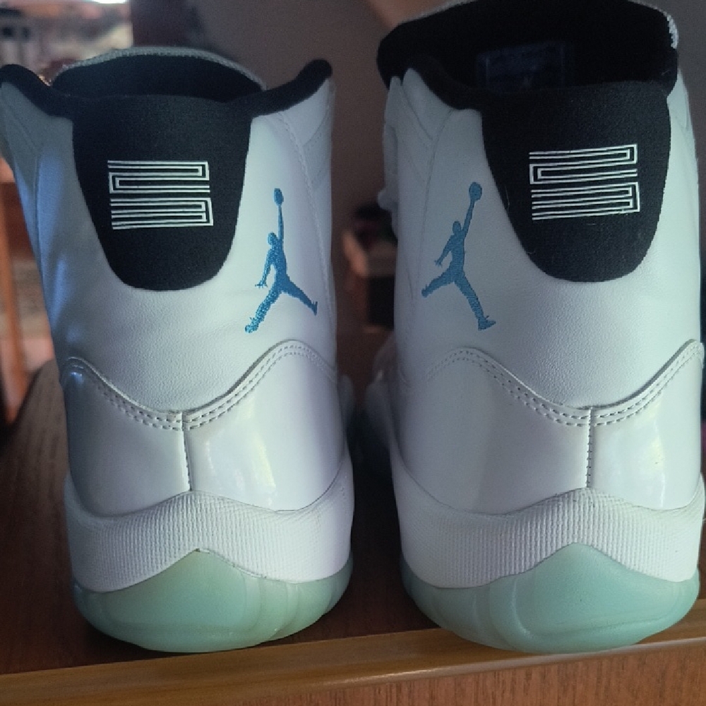 Jordan White and Light Blue High-Top Sneakers - Picture 3 of 6